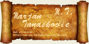 Marjan Tanasković vizit kartica